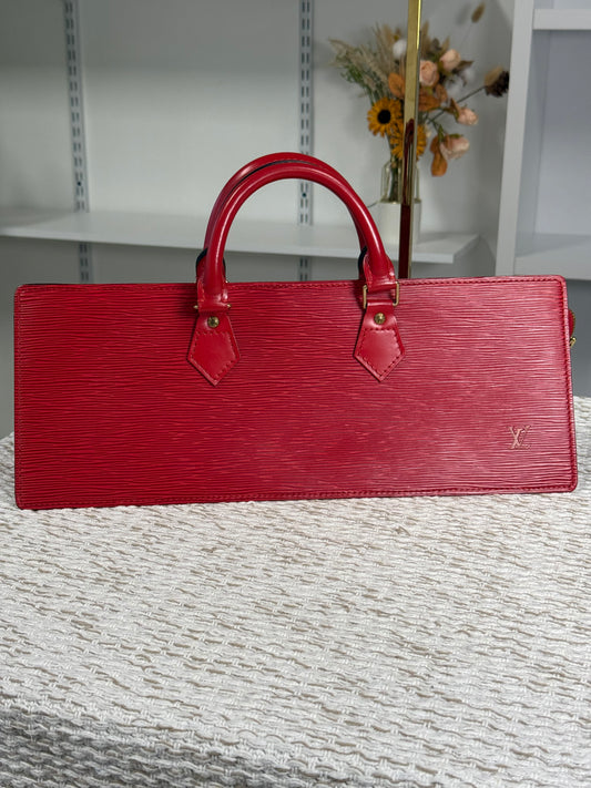 LOUIS VUITTON RED EPI LEATHER SAC TRIANGLE BAG
