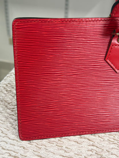 LOUIS VUITTON RED EPI LEATHER SAC TRIANGLE BAG