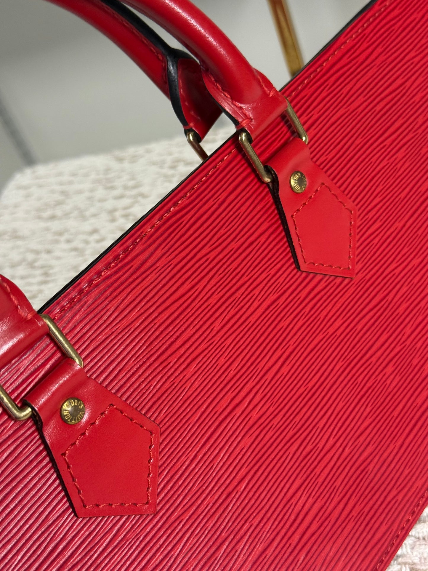 LOUIS VUITTON RED EPI LEATHER SAC TRIANGLE BAG