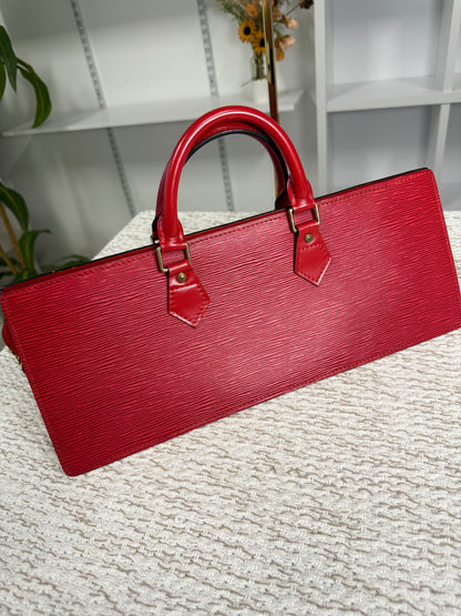 LOUIS VUITTON RED EPI LEATHER SAC TRIANGLE BAG