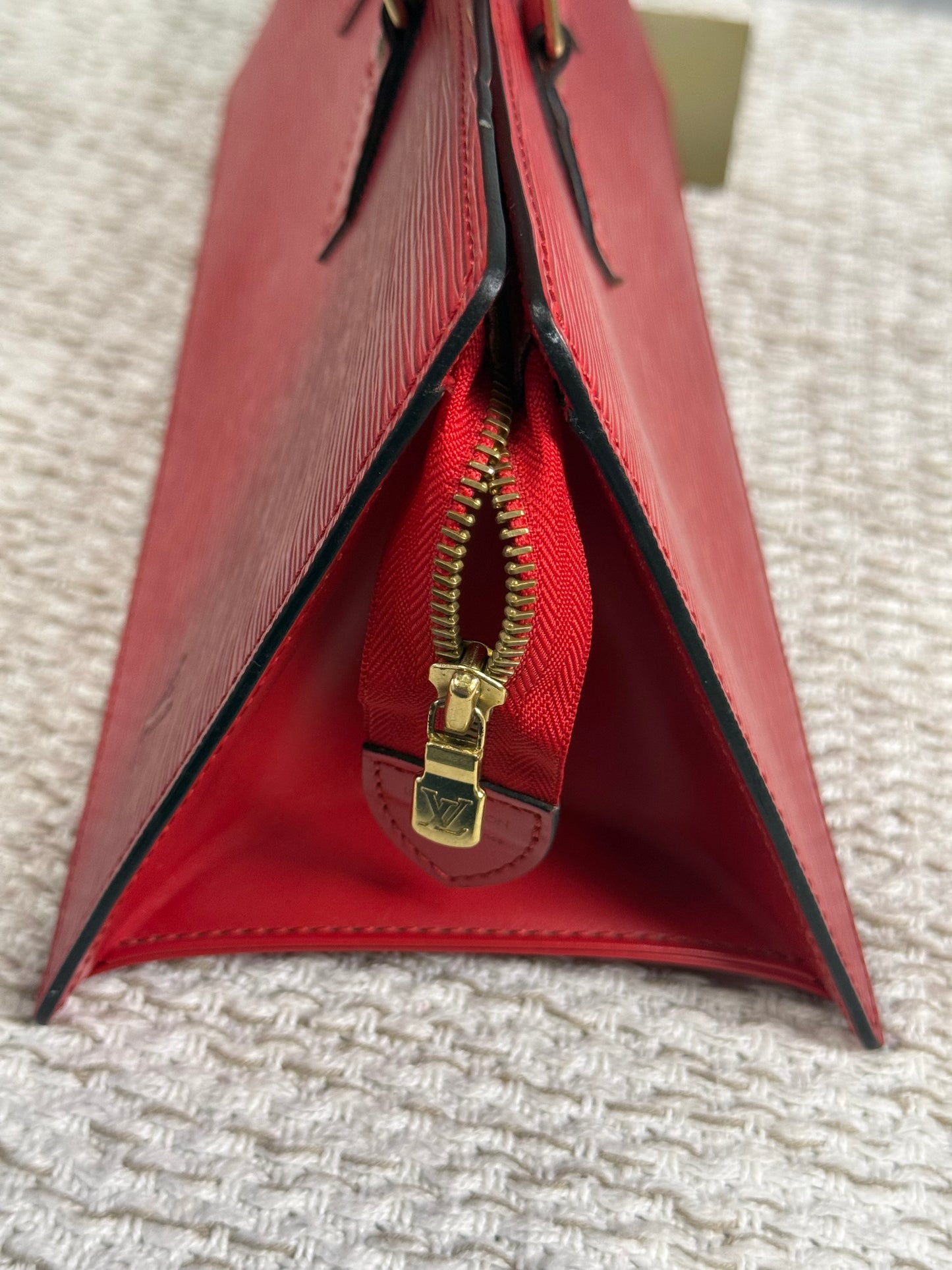 LOUIS VUITTON RED EPI LEATHER SAC TRIANGLE BAG