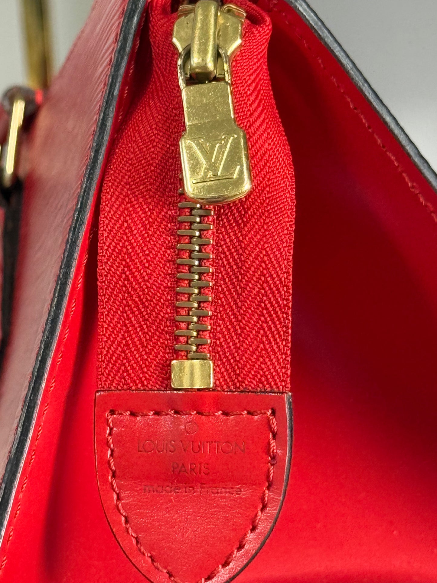 LOUIS VUITTON RED EPI LEATHER SAC TRIANGLE BAG