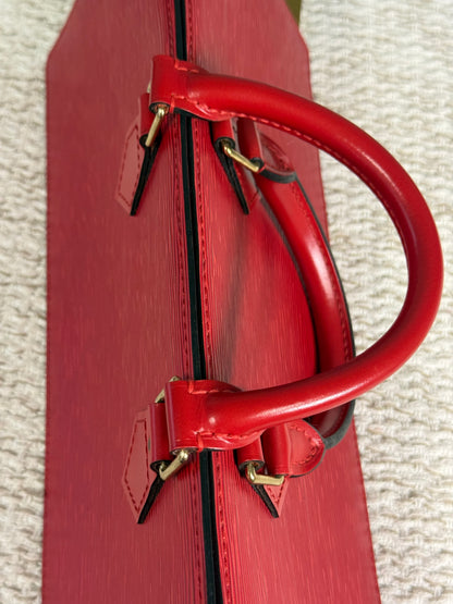 LOUIS VUITTON RED EPI LEATHER SAC TRIANGLE BAG