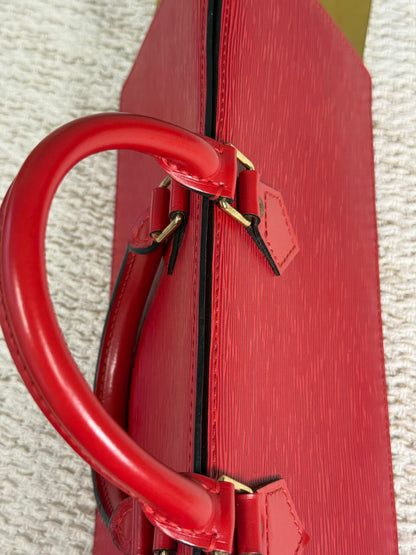 LOUIS VUITTON RED EPI LEATHER SAC TRIANGLE BAG