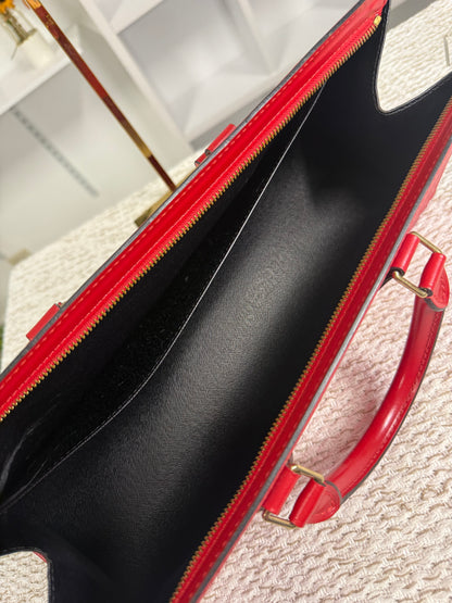 LOUIS VUITTON RED EPI LEATHER SAC TRIANGLE BAG