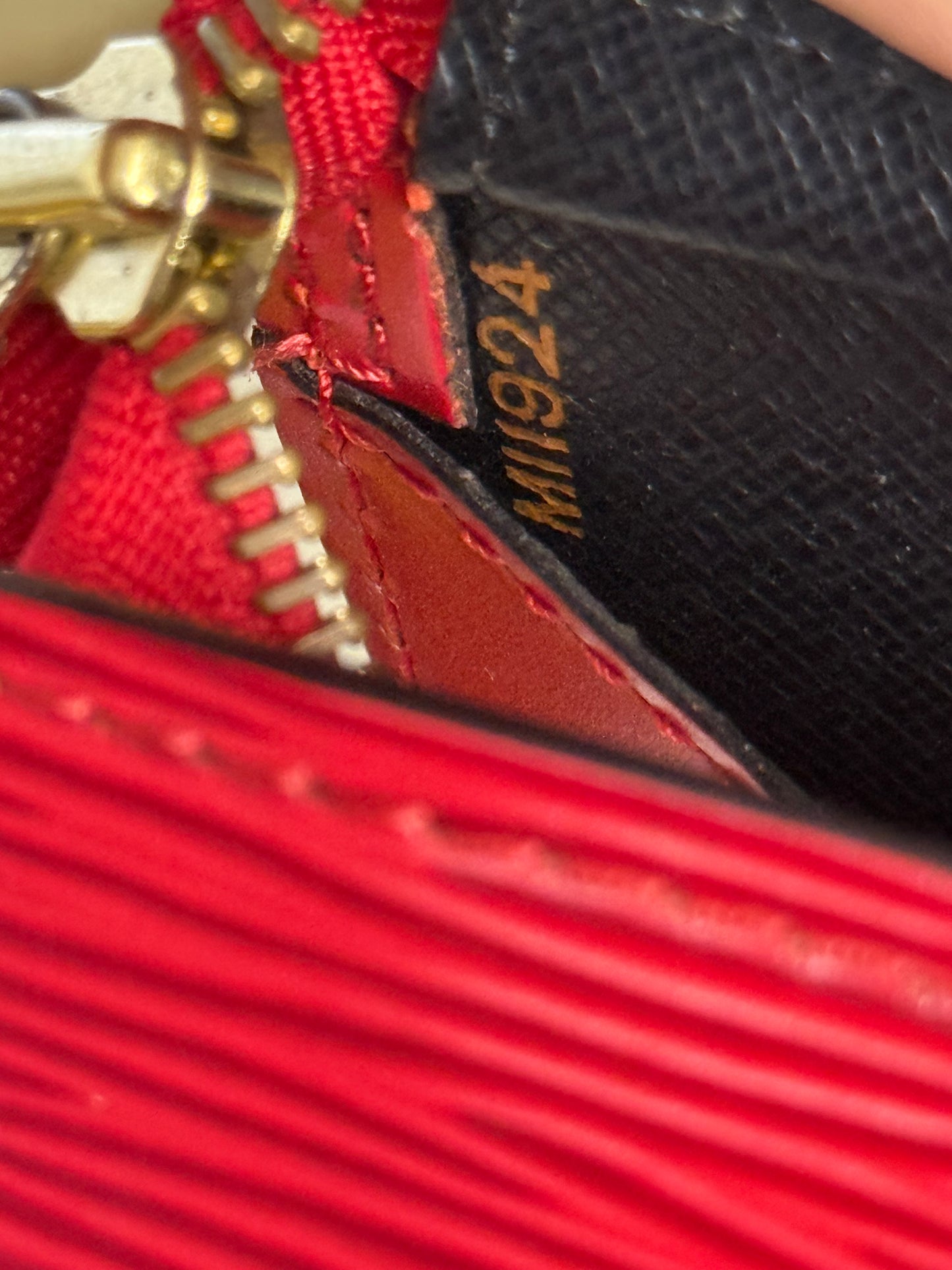 LOUIS VUITTON RED EPI LEATHER SAC TRIANGLE BAG