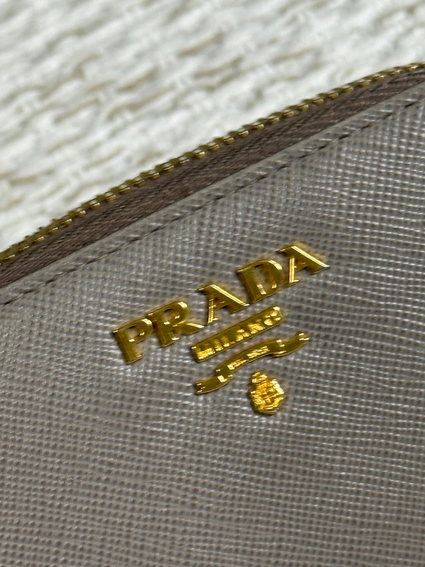 PRADA SAFFIANO METAL LEATHER COMPACT WALLET
