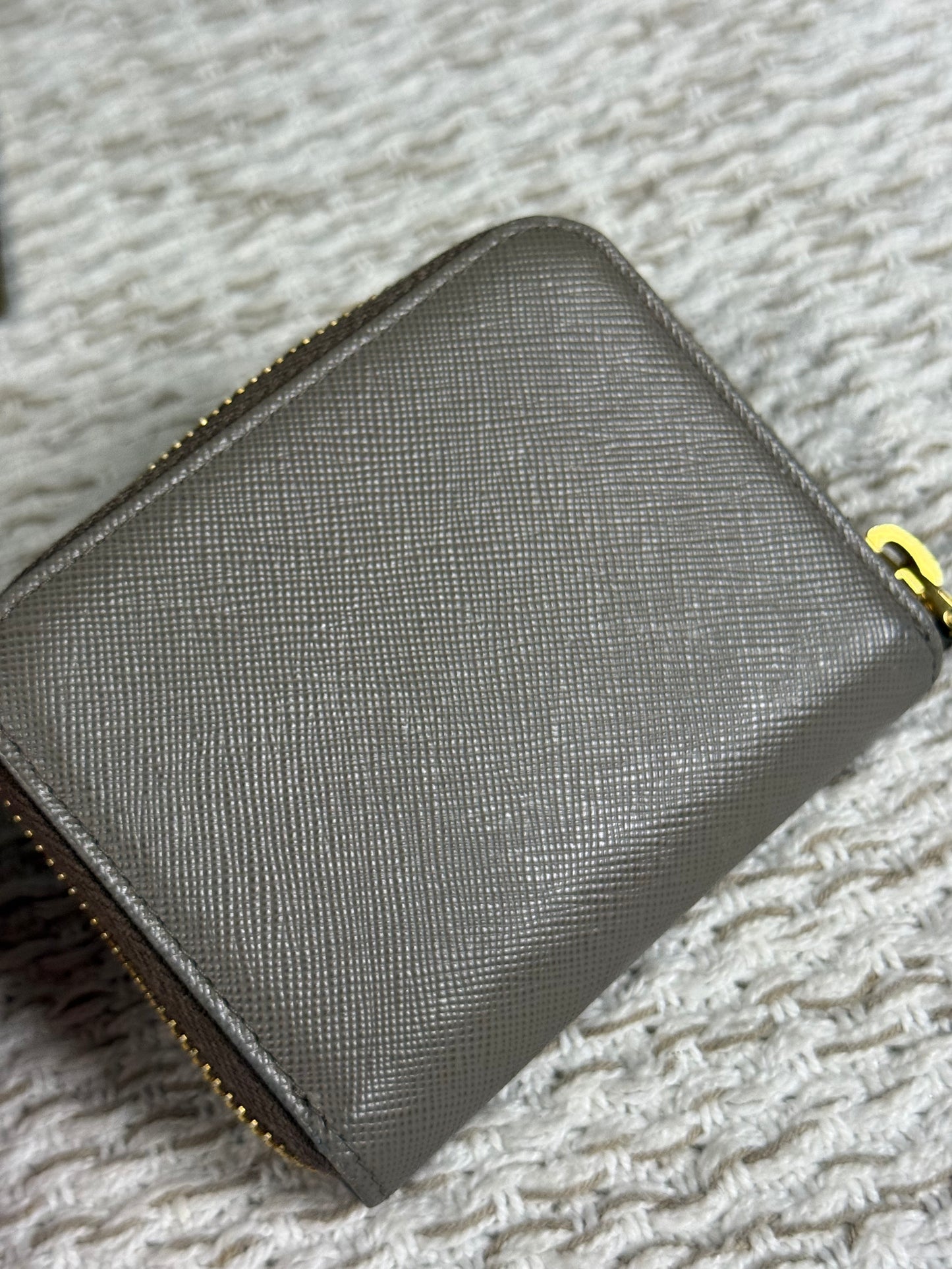 PRADA SAFFIANO METAL LEATHER COMPACT WALLET