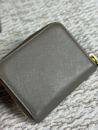PRADA SAFFIANO METAL LEATHER COMPACT WALLET