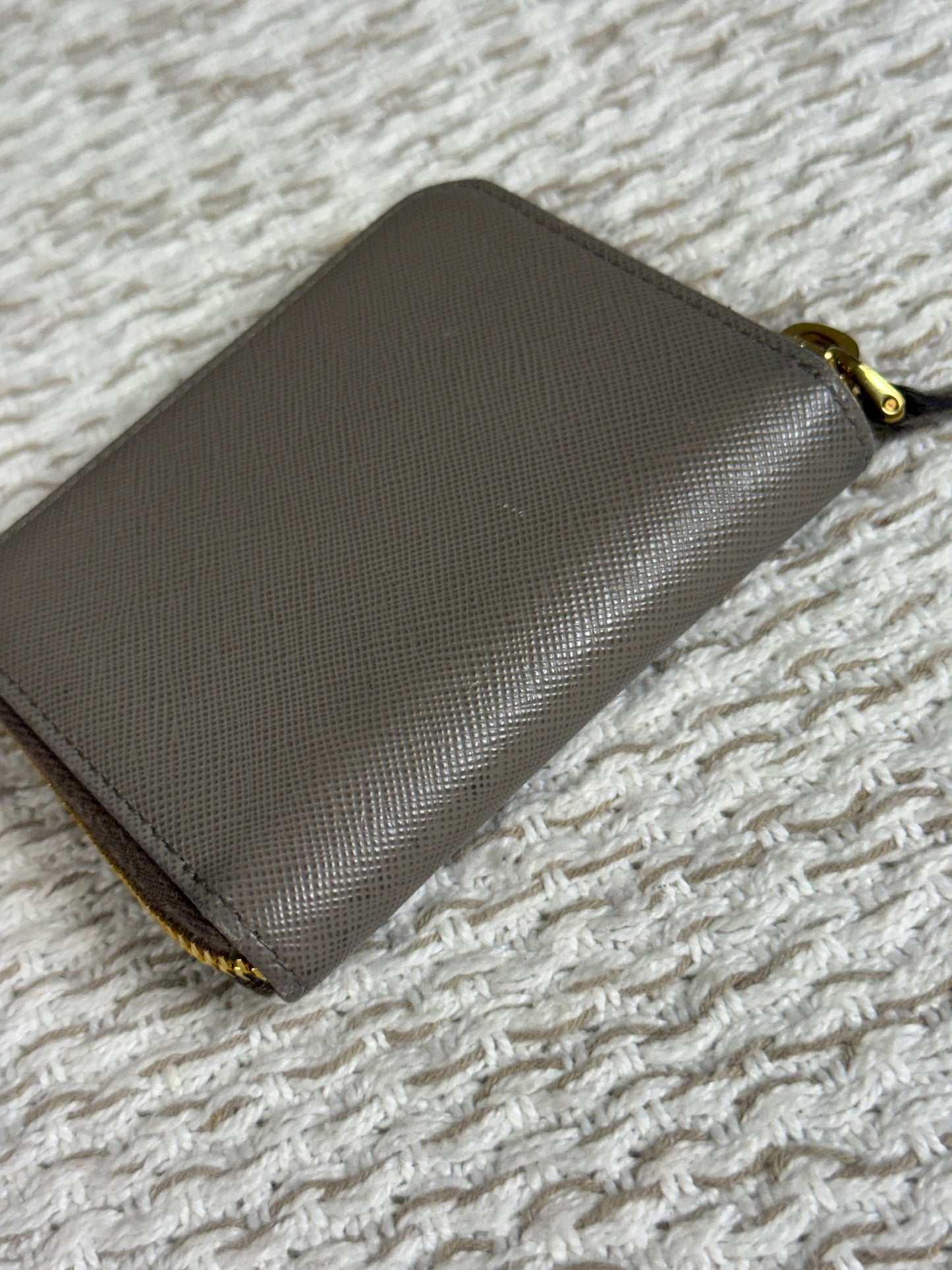 PRADA SAFFIANO METAL LEATHER COMPACT WALLET