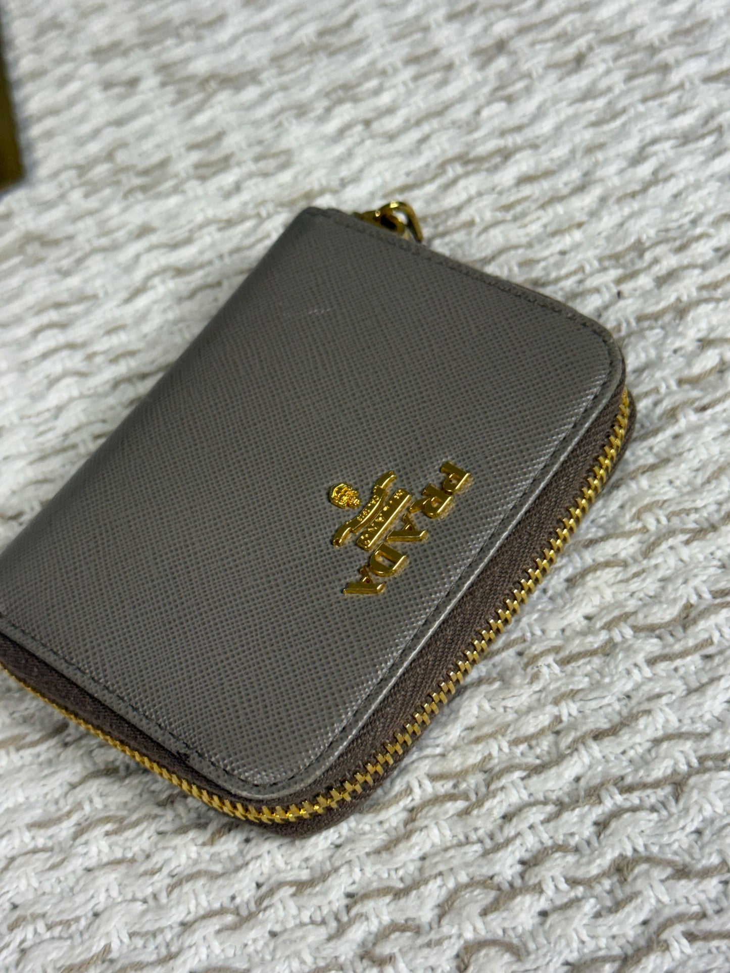 PRADA SAFFIANO METAL LEATHER COMPACT WALLET