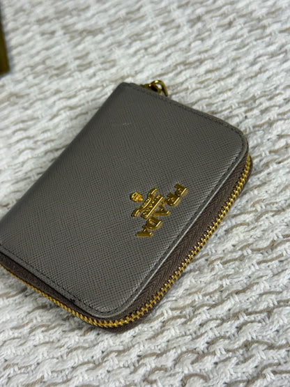 PRADA SAFFIANO METAL LEATHER COMPACT WALLET