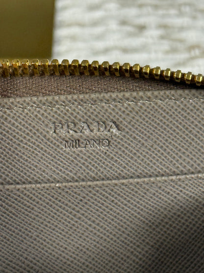 PRADA SAFFIANO METAL LEATHER COMPACT WALLET