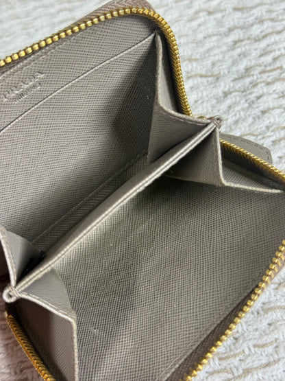 PRADA SAFFIANO METAL LEATHER COMPACT WALLET