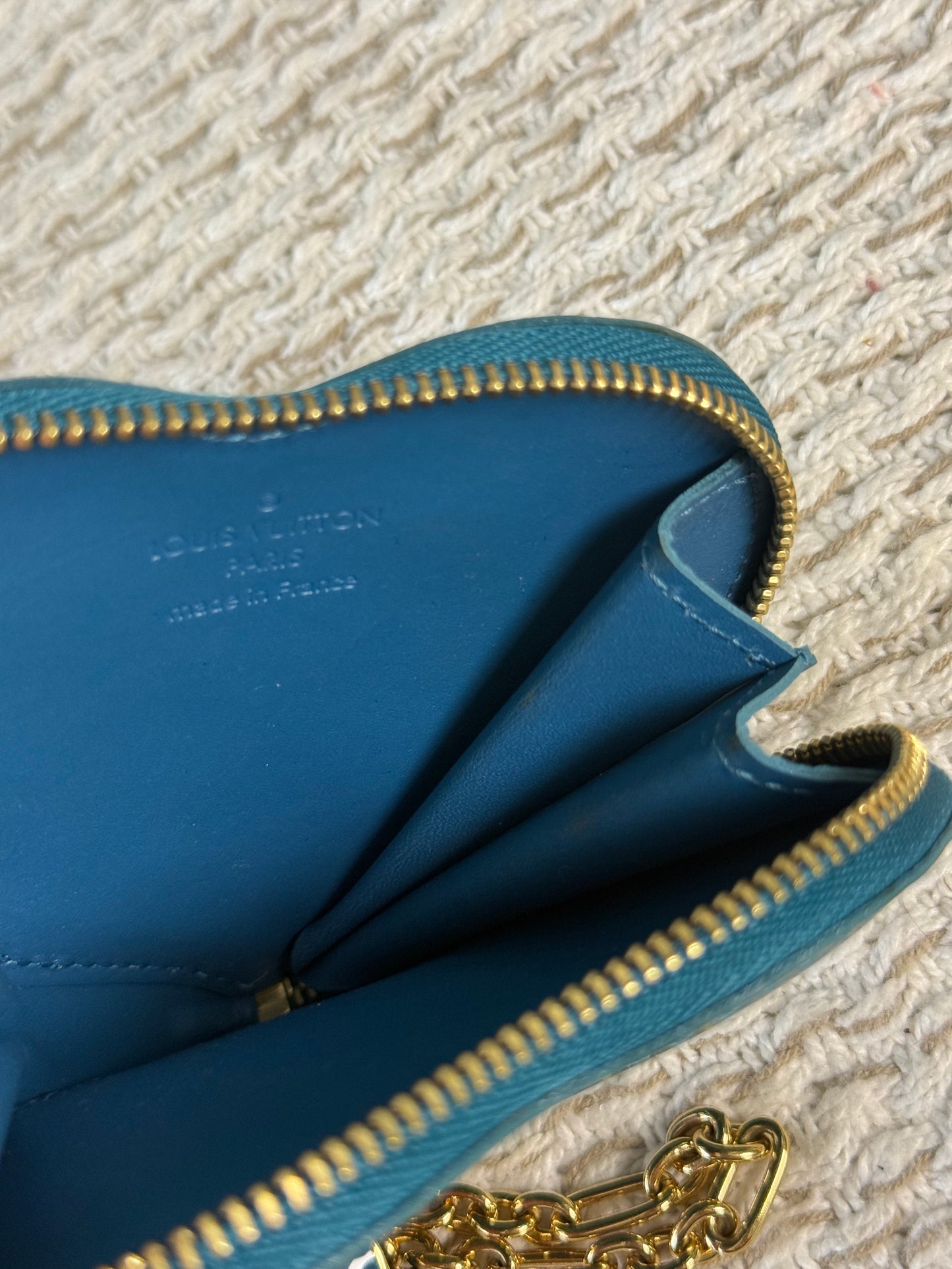 LOUIS VUITTON BLUE GALACTIC MONOGRAM VERNIS HEART COIN‑PURSE