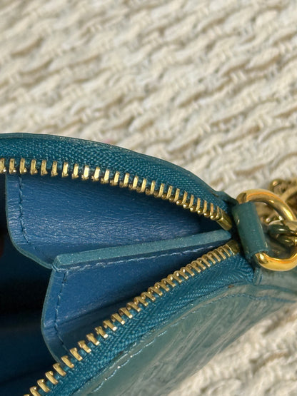 LOUIS VUITTON BLUE GALACTIC MONOGRAM VERNIS HEART COIN‑PURSE