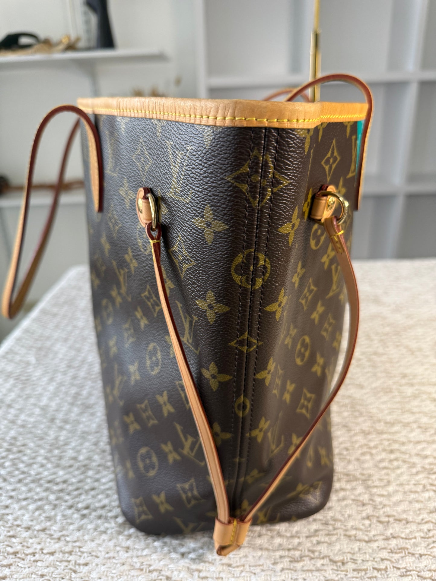 LIMITED EDITION TURQUOISE MONOGRAM V NEVERFULL MM BAG WITH POCHETTE