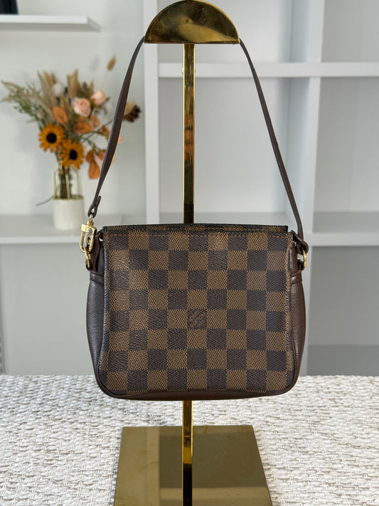 LOUIS VUITTON DAMIER EBENE TROUSSE MAKEUP COSMETIC POUCH BAG