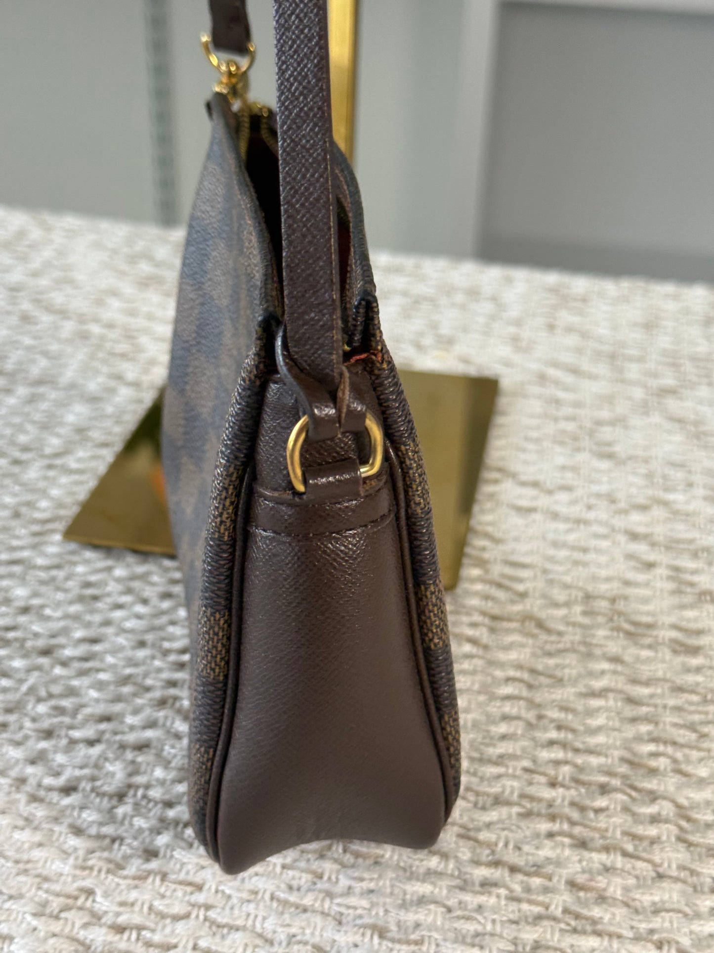 LOUIS VUITTON DAMIER EBENE TROUSSE MAKEUP COSMETIC POUCH BAG