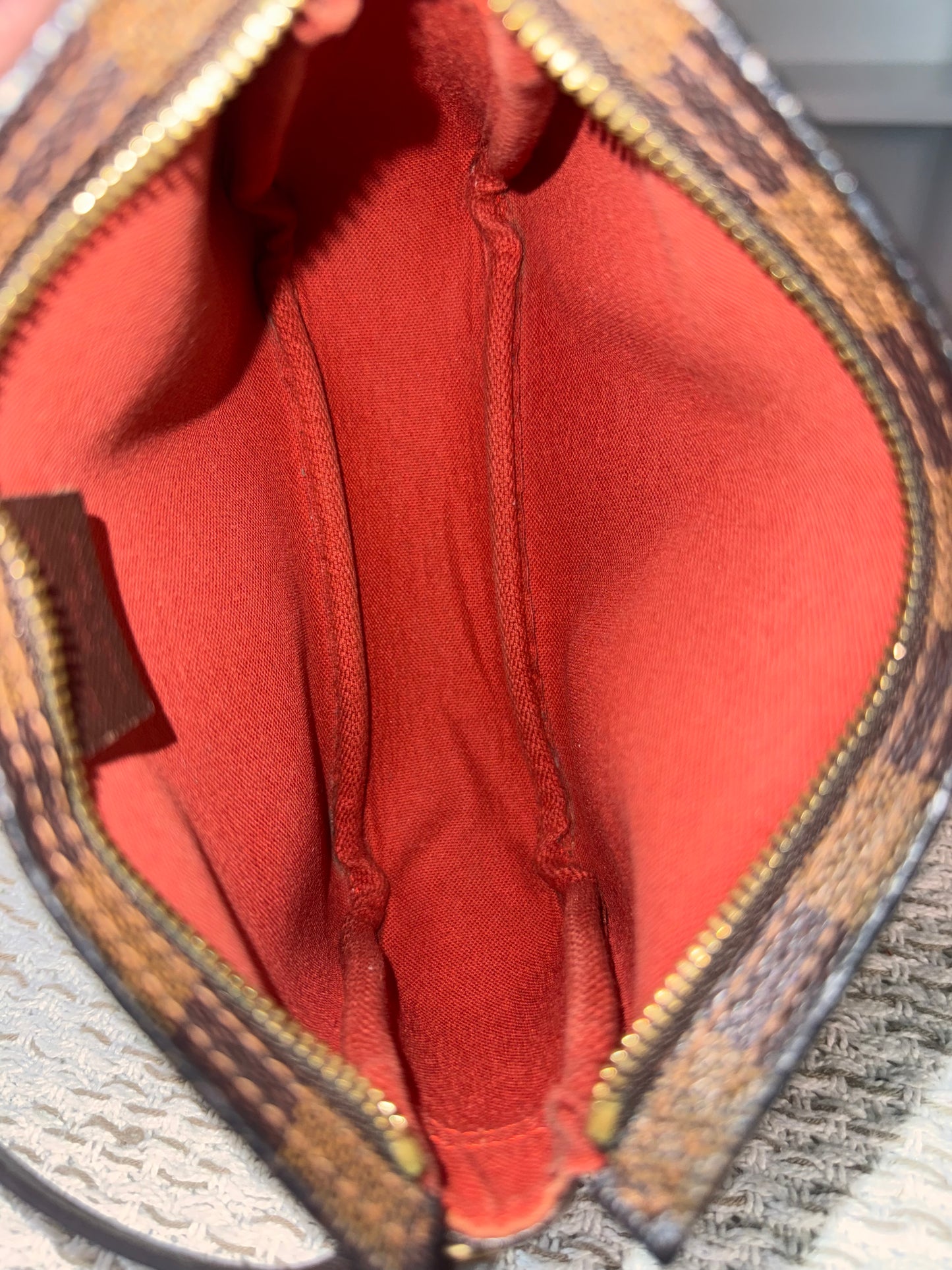 LOUIS VUITTON DAMIER EBENE TROUSSE MAKEUP COSMETIC POUCH BAG