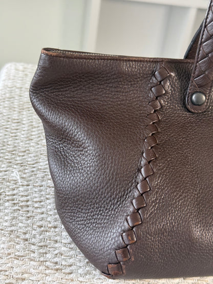 Intrecciato East West Tote in Chocolate Brown