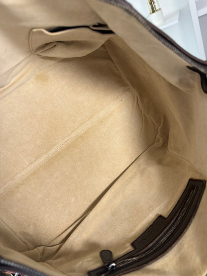 Intrecciato East West Tote in Chocolate Brown