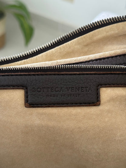 Intrecciato East West Tote in Chocolate Brown