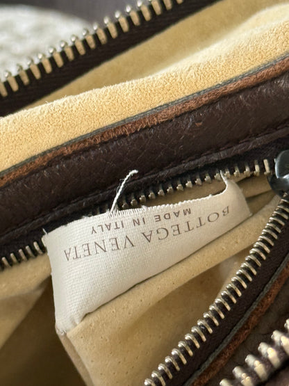 Intrecciato East West Tote in Chocolate Brown