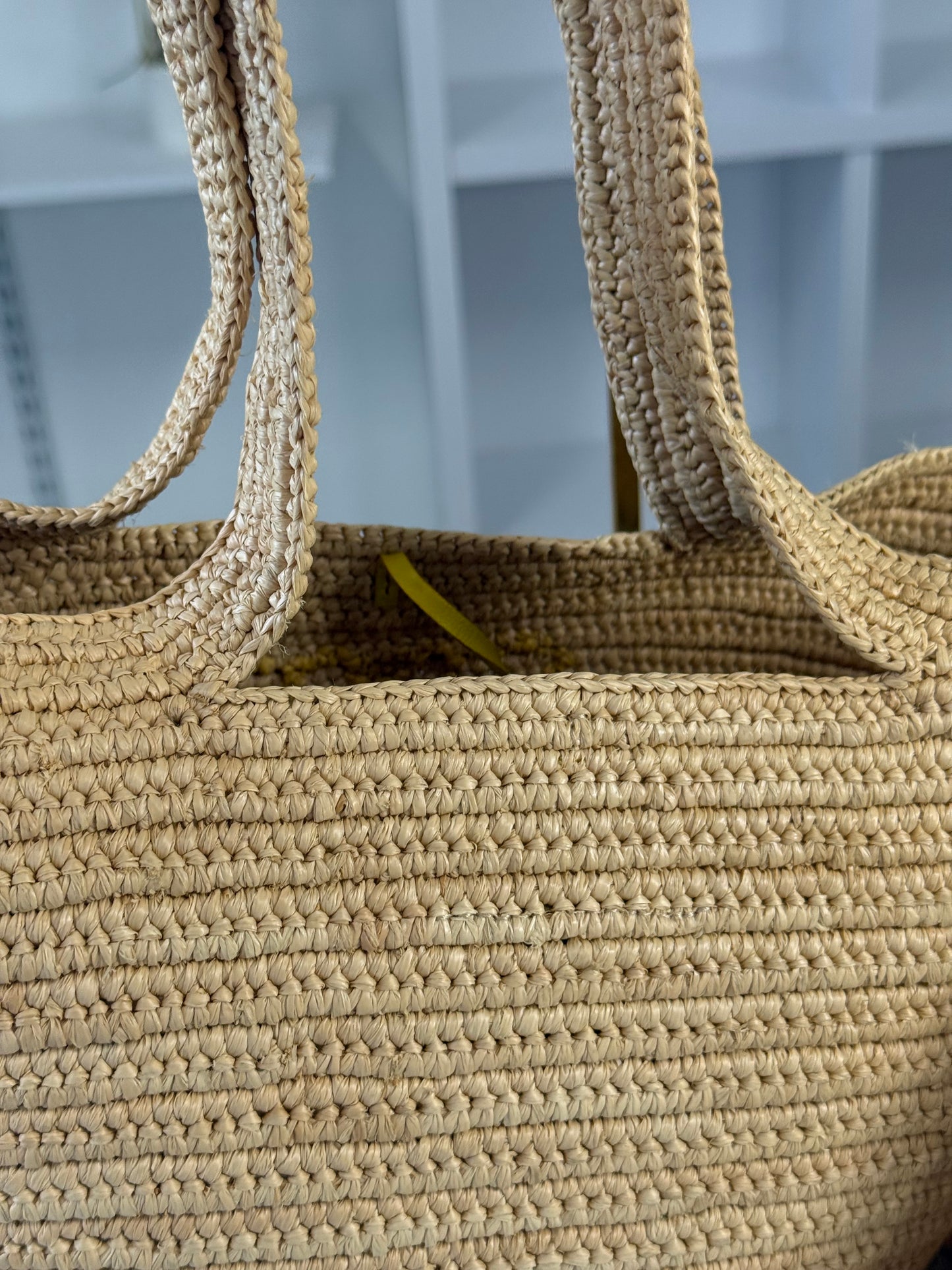 LOEWE SMALL RAFFIA BUNNY BASKET BAG