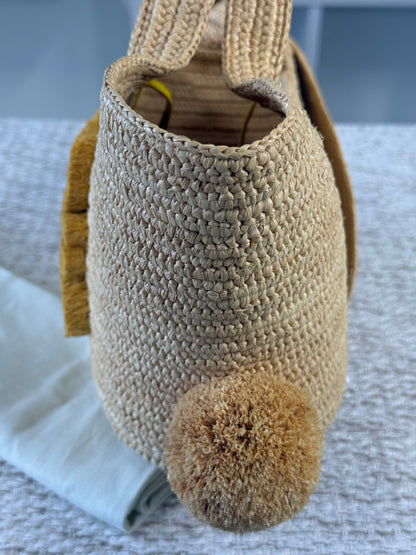 LOEWE SMALL RAFFIA BUNNY BASKET BAG