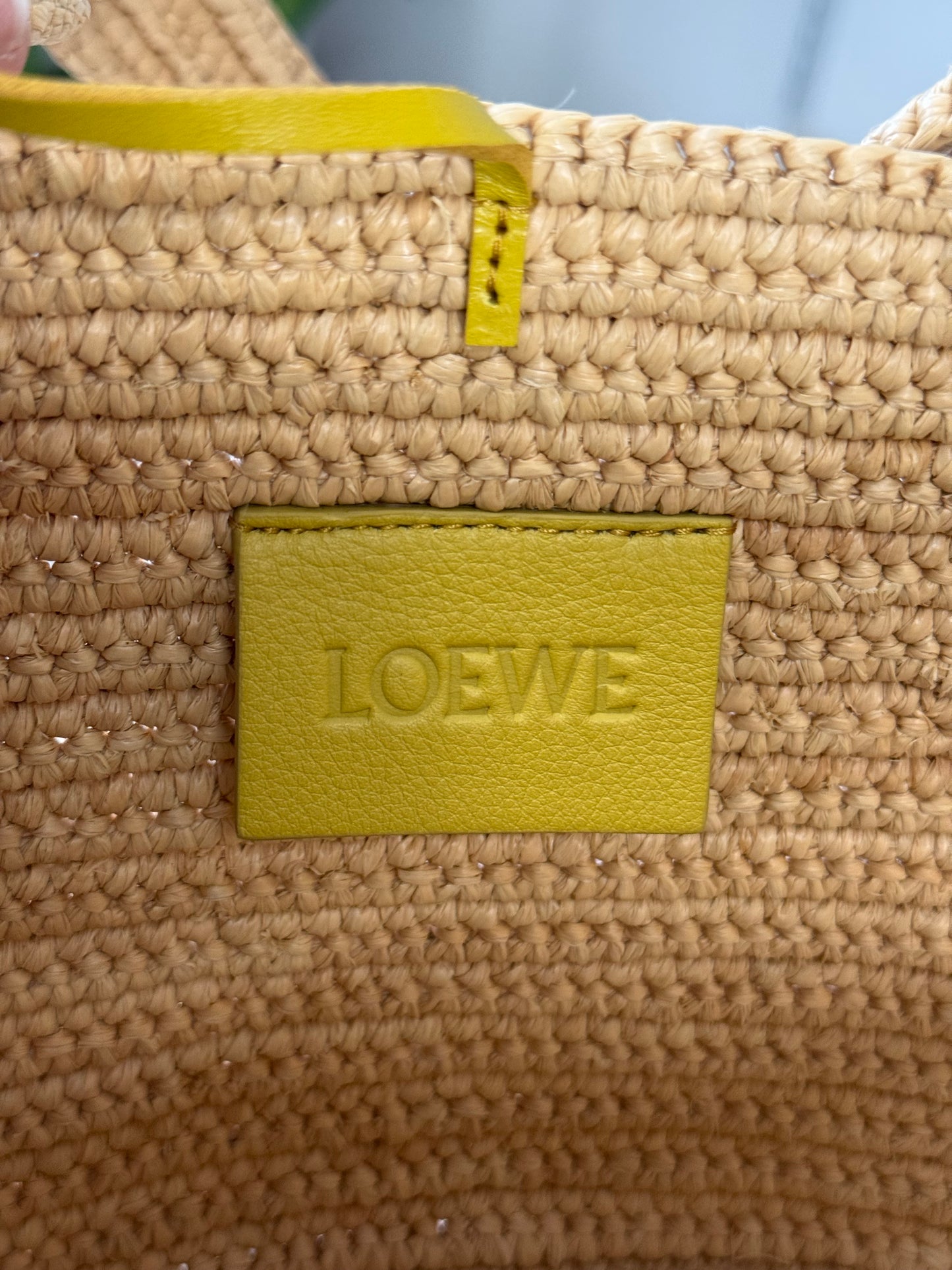 LOEWE SMALL RAFFIA BUNNY BASKET BAG