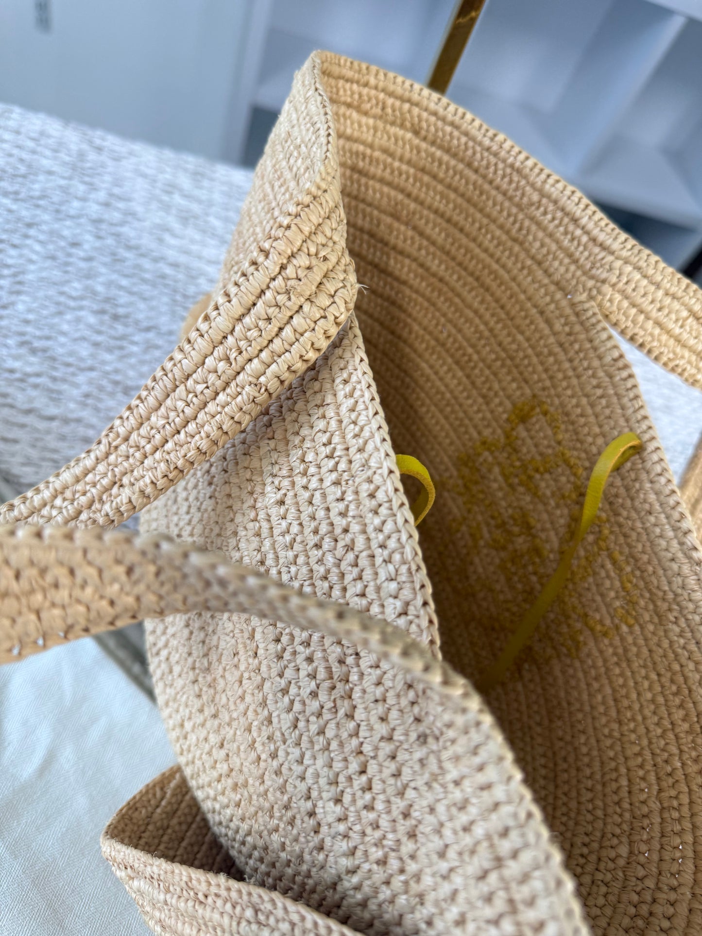 LOEWE SMALL RAFFIA BUNNY BASKET BAG