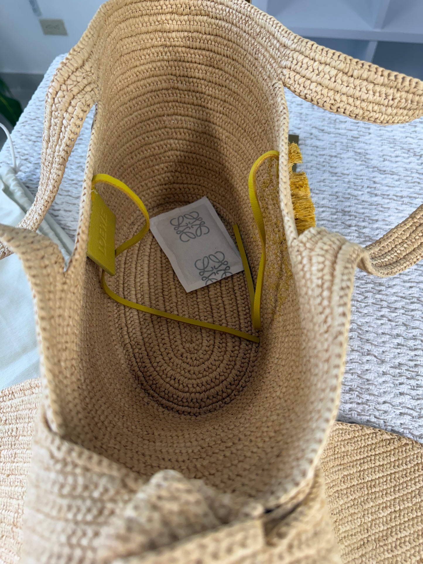 LOEWE SMALL RAFFIA BUNNY BASKET BAG