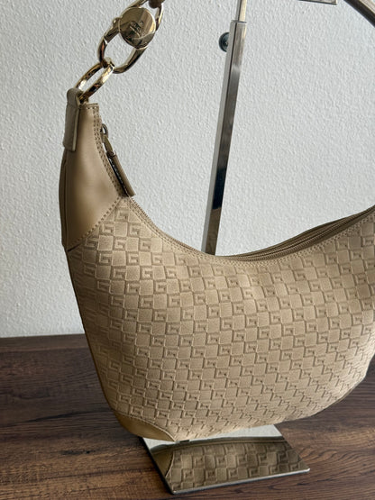 Gucci GG suede and leather hobo bag beige camel