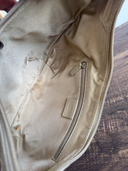 Gucci GG suede and leather hobo bag beige camel
