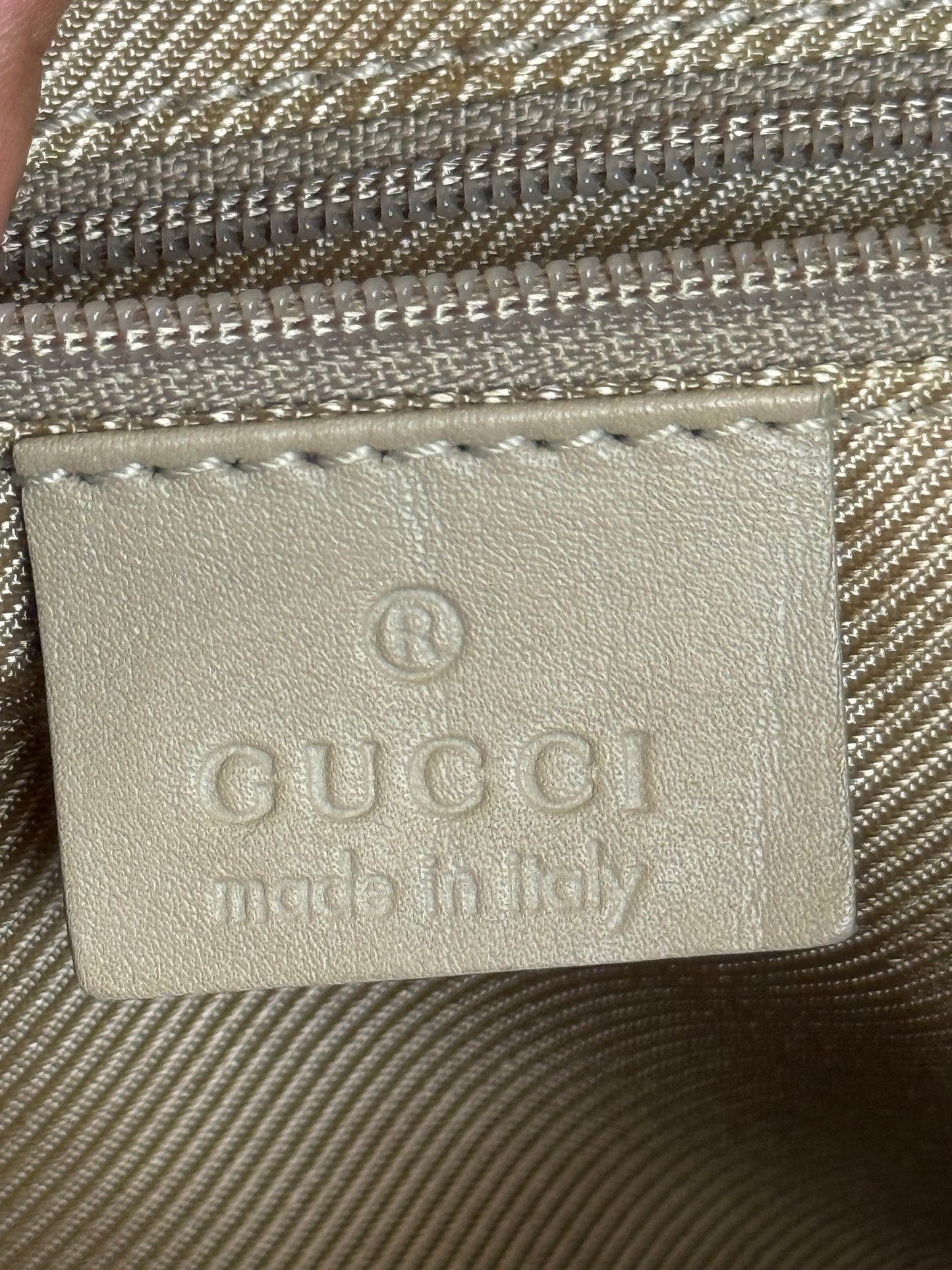 Gucci GG suede and leather hobo bag beige camel