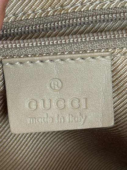 Gucci GG suede and leather hobo bag beige camel