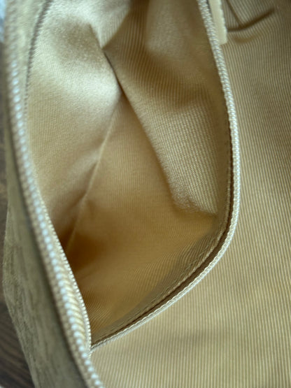 Gucci GG suede and leather hobo bag beige camel