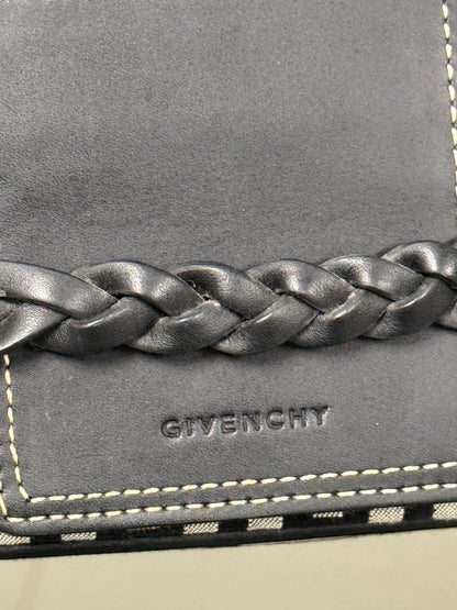 Givenchy Black Signature Canvas and Leather Flap Baguette Shoulder Bag