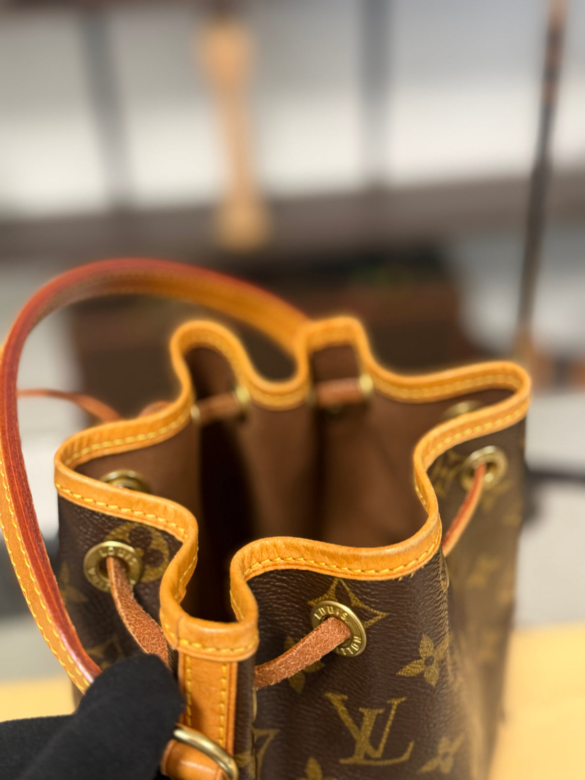 Rare Louis Vuitton Mini Noé Monogram Canvas Bucket Bag M42227