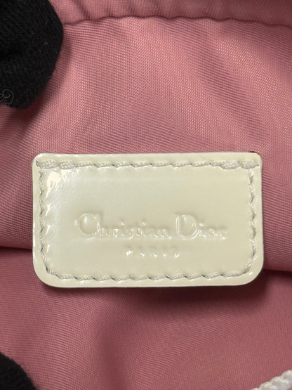 Vintage Christian Dior Trotter Pink and Cream Nylon Patent Leather Belt Bum Bag