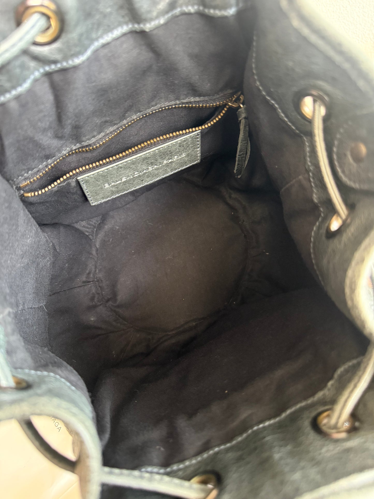 Balenciaga Classic Mini Pompon Leather 2way Bag Grey