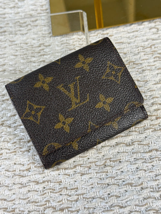 LOUIS VUITTON CARTE DE VISITE BUSINESS CARD CASE BROWN in Monogram