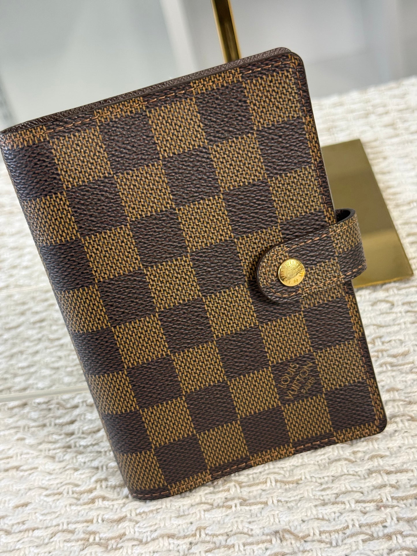 LOUIS VUITTON AGENDA PM DAMIER EBÈNE PLANNER COVER BROWN
