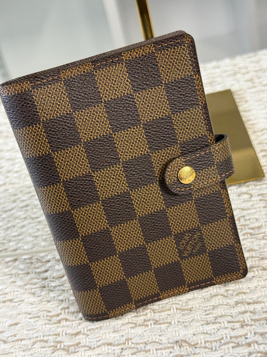 LOUIS VUITTON AGENDA PM DAMIER EBÈNE PLANNER COVER BROWN
