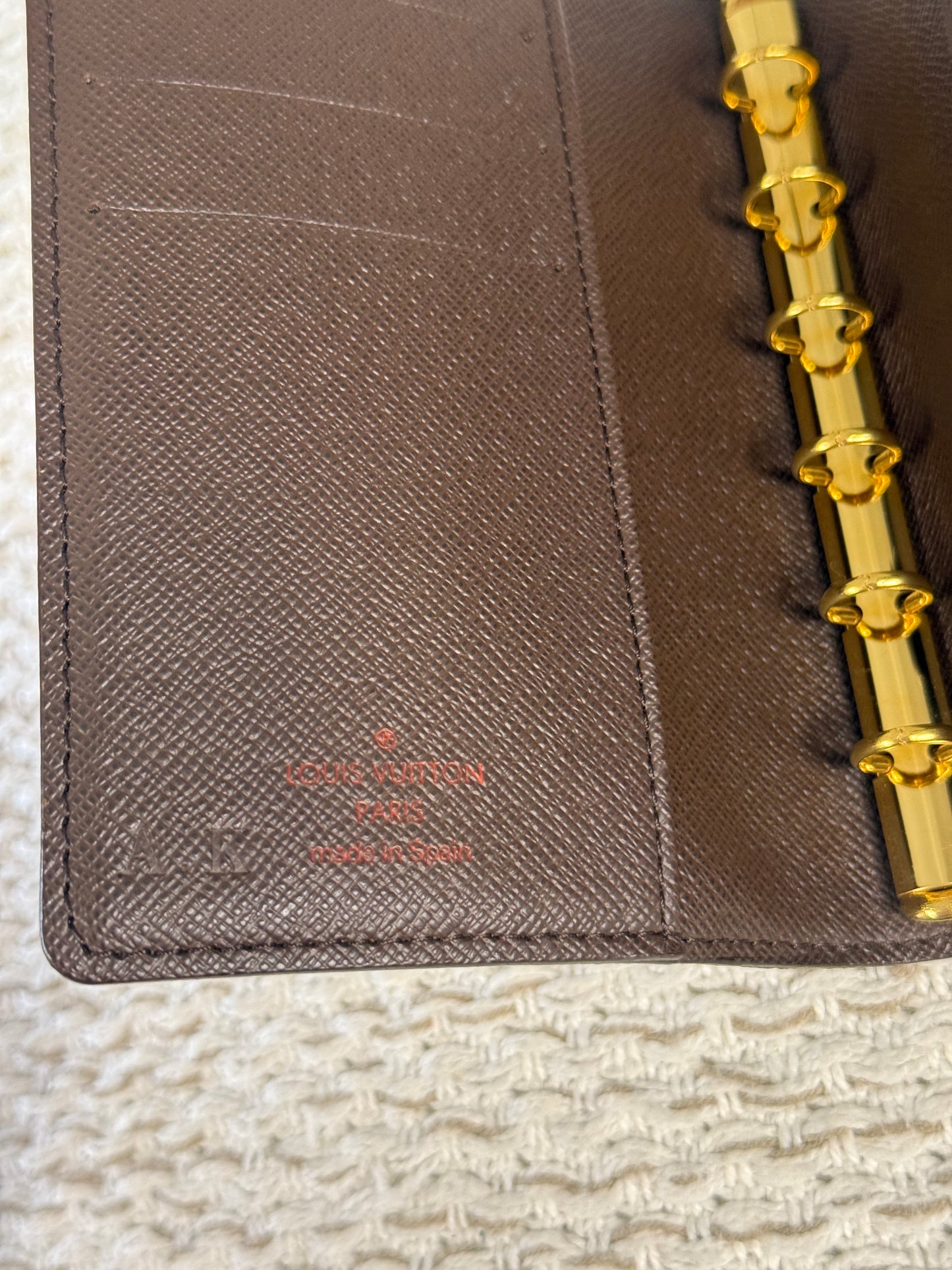 LOUIS VUITTON AGENDA PM DAMIER EBÈNE PLANNER COVER BROWN