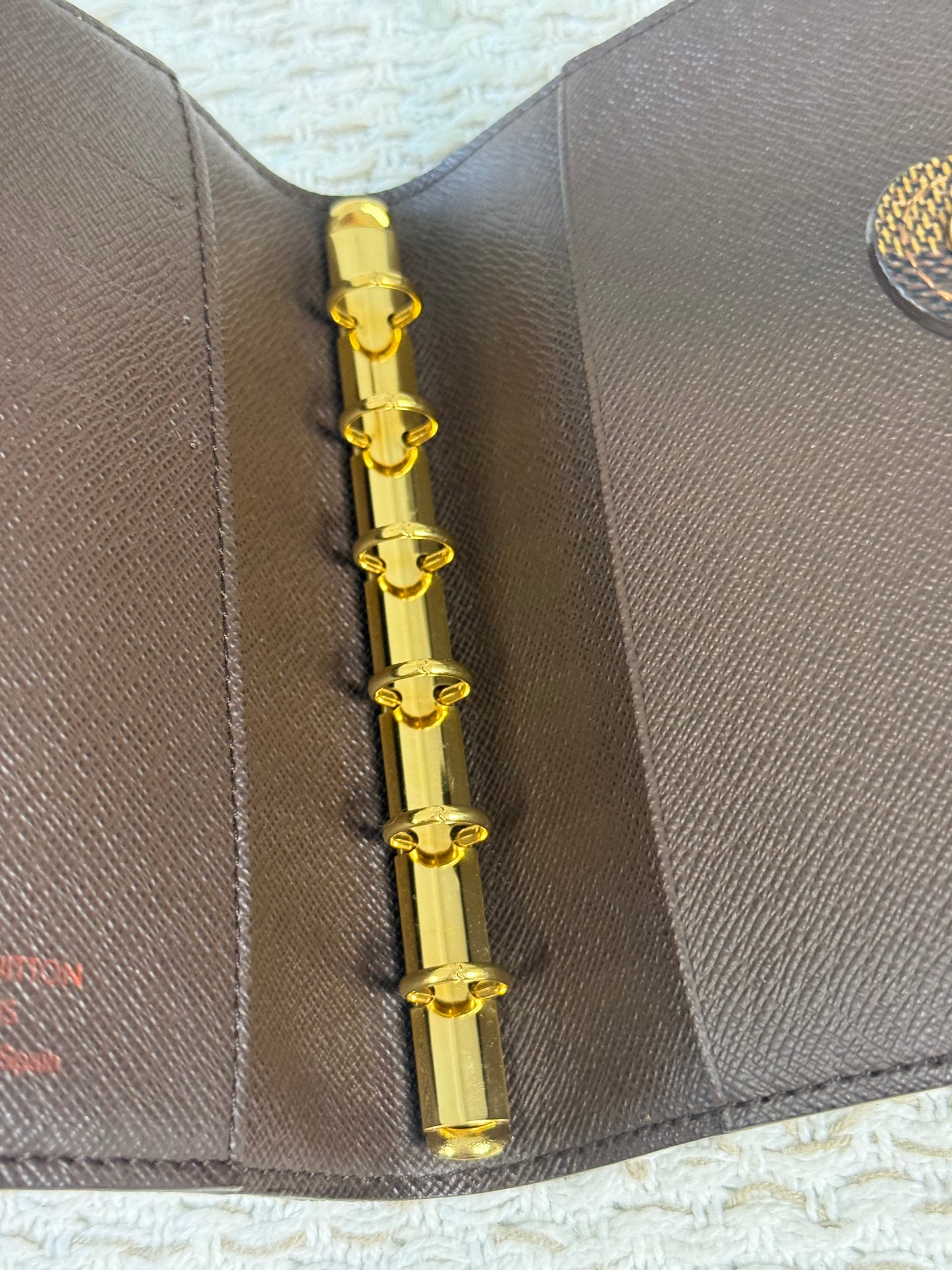 LOUIS VUITTON AGENDA PM DAMIER EBÈNE PLANNER COVER BROWN