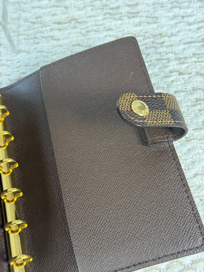 Agenda PM Damier Ebène Planner Cover Brown