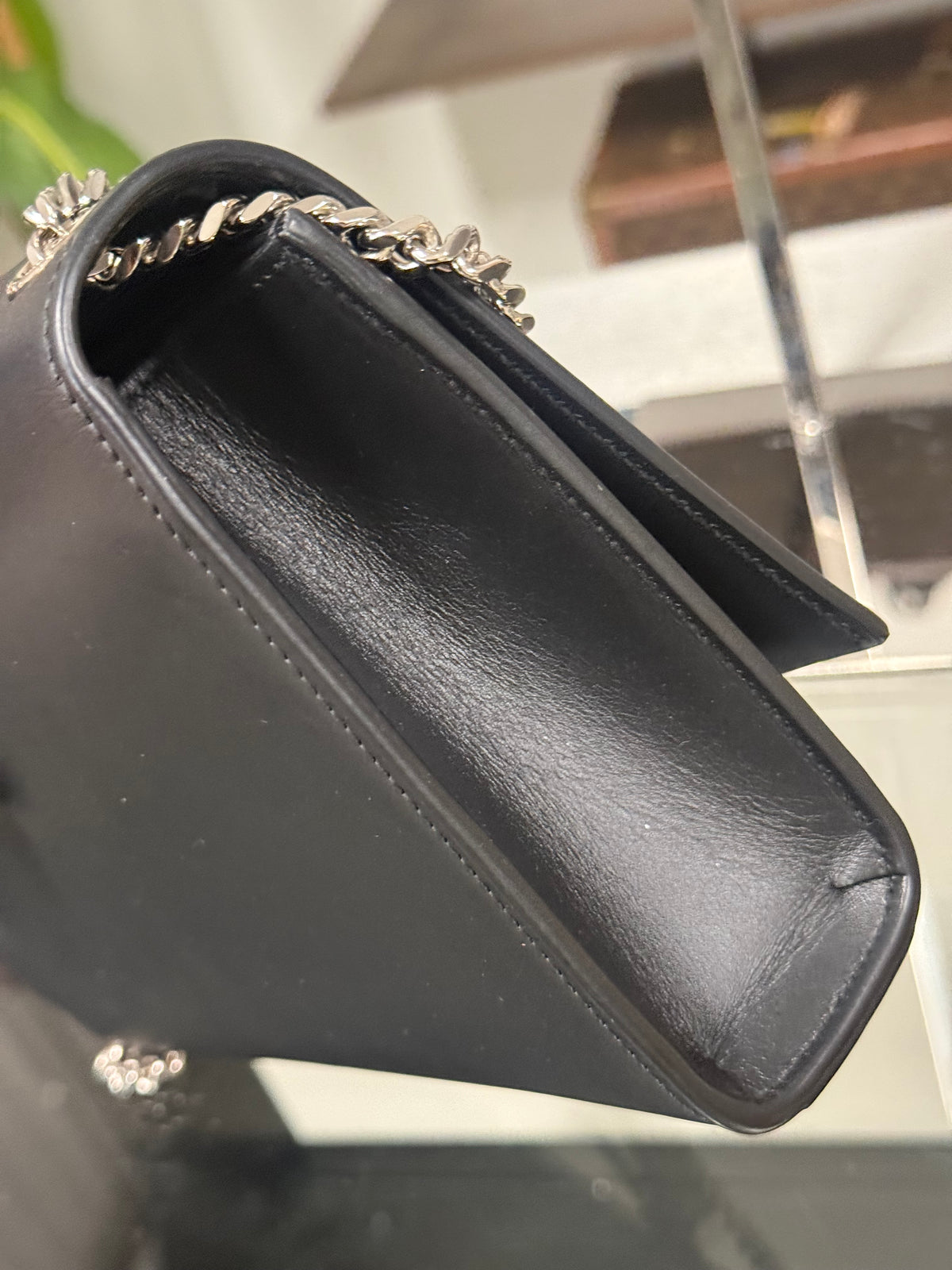 SAINT LAURENT Kate Tassel Medium Shoulder Bag Black Leather YSL