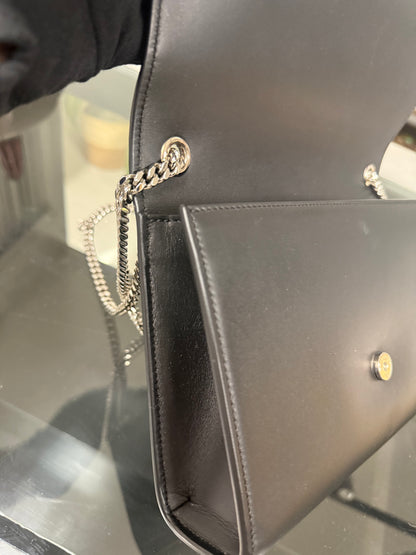 SAINT LAURENT Kate Tassel Medium Shoulder Bag Black Leather YSL